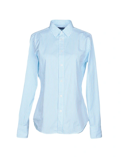 Ralph Lauren Striped Shirt In Sky Blue