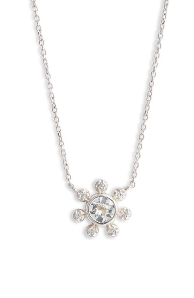Anzie Dew Drop Sapphire Pendant Necklace In Metallic