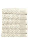 Woven & Weft Diamond Texture Towel 6-piece Set In Ivory