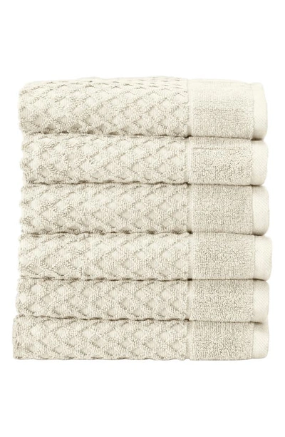 Woven & Weft Diamond Texture Towel 6-piece Set In Ivory