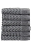 Woven & Weft Diamond Texture Towel 6-piece Set In Dark Grey
