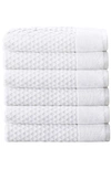 Woven & Weft Diamond Texture Towel 6-piece Set In Optic White