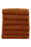 Woven & Weft Diamond Texture Towel 6-piece Set In Copper