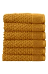Woven & Weft Diamond Texture Towel 6-piece Set In Marigold