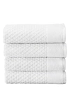 Woven & Weft Diamond Texture Towel 4-piece Set In Optic White