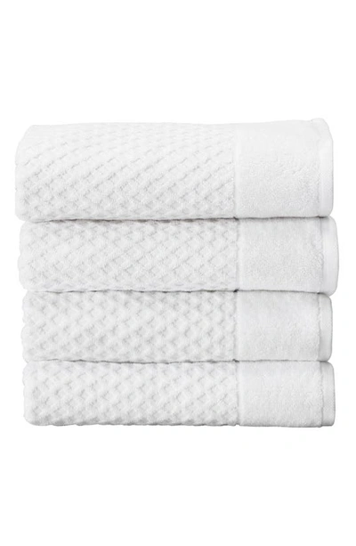 Woven & Weft Diamond Texture Towel 4-piece Set In Optic White