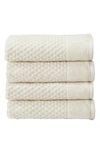 Woven & Weft Diamond Texture Towel 4-piece Set In Ivory