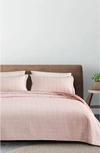Woven & Weft Two-tone Reversible Quilt Set In Blush / Vintage Rose