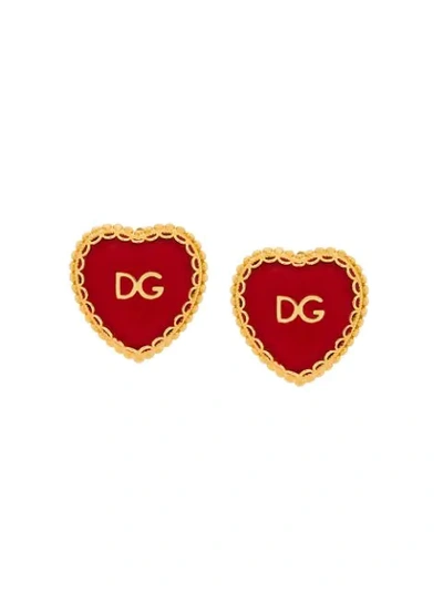 Dolce & Gabbana Gold-tone And Enamel Clip Earrings