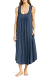Papinelle Pleated Nightgown In Navy Melange