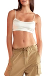 Cynthia Rowley Satin Crop Camisole In White