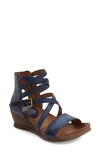 Miz Mooz Shay Strappy Wedge Sandal In Navy