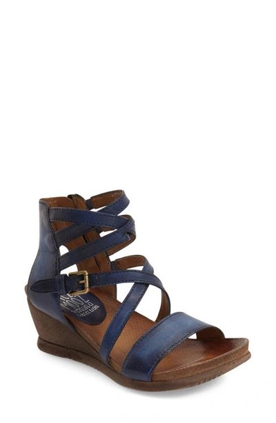 Miz Mooz Shay Strappy Wedge Sandal In Navy