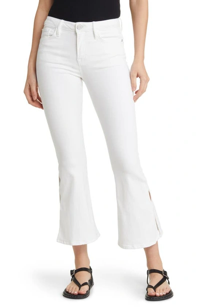 Frame Le Crop Slit Mini Flare Jeans In White