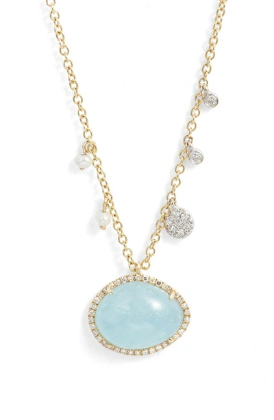 Meira T Aquamarine Pendant Necklace In Gold