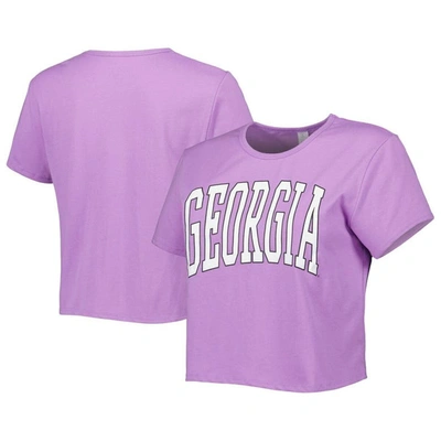 Zoozatz Purple Georgia Bulldogs Core Fashion Cropped T-shirt