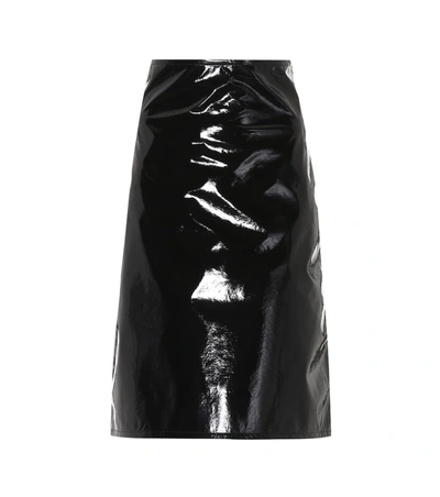 Helmut Lang Faux Leather Skirt In Black