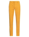 Dondup Man Pants Mustard Size 35 Cotton, Elastane In Yellow