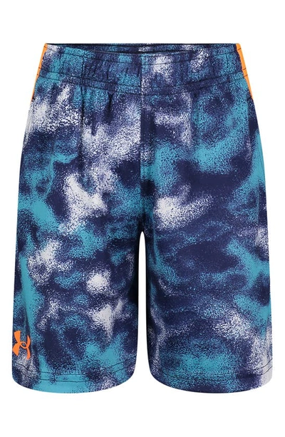 Under Armour Kids' Sand Camo Defender Performance Athletic Shorts In Blue Mist