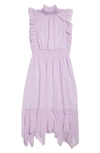 Ava & Yelly Kids' Clip Dot Hankey Maxi Dress In Lilac