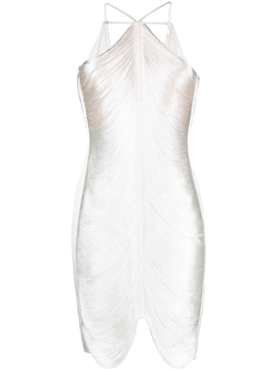 Cult Gaia Mara Fringe Halter Dress In Off White