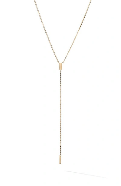 Lana Petite Malibu Tag Lariat Necklace In Yellow Gold