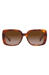 Ralph 55mm Gradient Rectangular Sunglasses In Orange