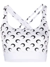 Marine Serre White All Over Moon Sports Bra