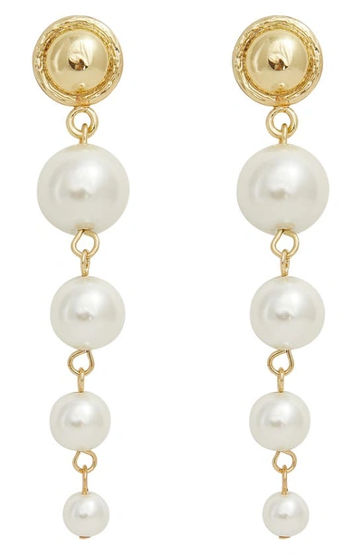 Petit Moments Bridget Freshwater Pearl Linear Drop Earrings In Gold