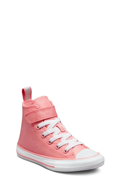 Converse Kids' Chuck Taylor® All Star® 1v High Top Sneaker In Lawn Flamingo/white/white
