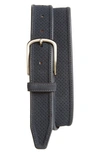 Johnston & Murphy Perforated Suede Belt In Navy