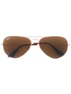 Ray Ban 3025 Aviator Sunglasses In Metallic