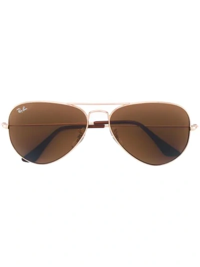 Ray Ban 3025 Aviator Sunglasses In Metallic