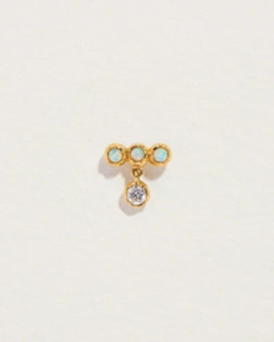 Piercing Molten Bar Drop Stud In Gold