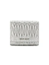 Miu Miu Matelassé Mini Wallet In Metallic