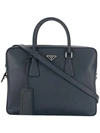 Prada Classic Laptop Bag In Blue