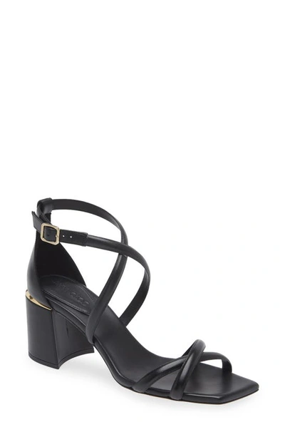 Jimmy Choo Rheea Leather Crisscross Block-heel Sandals In Black