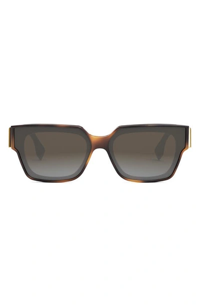 Fendi Oversized F Square Acetate Sunglasses In Ivory
