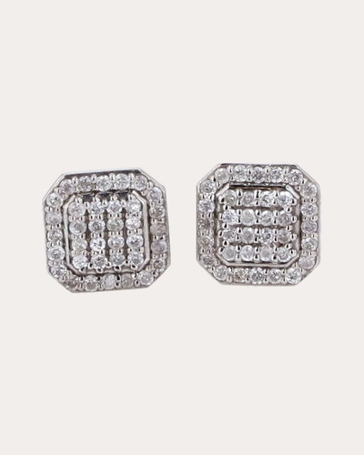 Sheryl Lowe Mini Shield Diamond Pave Stud Earrings In Silver