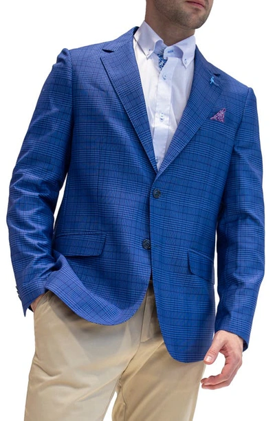 Tailorbyrd Textured Plaid Sport Coat In Navy