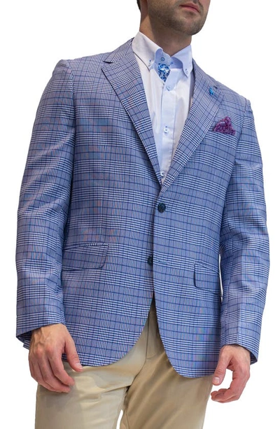 Tailorbyrd Textured Plaid Sport Coat In Royal