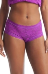 Hanky Panky Daily Lace Boyshorts In Aster Garland (purple)