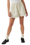 Free People Get Free Cotton Blend Poplin Shorts In Beige