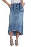 Wash Lab Denim Patch Pocket Denim Midi Skirt In Ava Blue