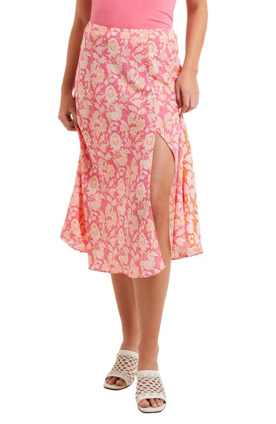French Connection Cosette Verona Floral Midi Skirt In Pink
