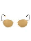 Oliver Peoples Gregory Peck Round Plastic Sunglasses, Clear/tortoise In Brown