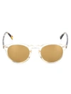 Oliver Peoples Gregory Peck Round Plastic Sunglasses, Clear/tortoise In Yellow