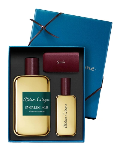 Atelier Cologne Exclusive Emeraude Agar Cologne Absolue, 200 ml With Personalize Travel Spray, 30 ml In Electric Blue