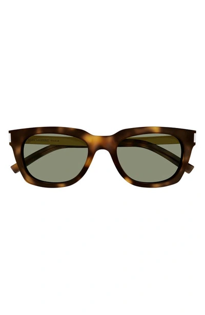 Saint Laurent 51mm Square Sunglasses In Havana