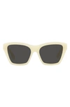 Burberry Arden 54mm Square Sunglasses In Yellow Ivory